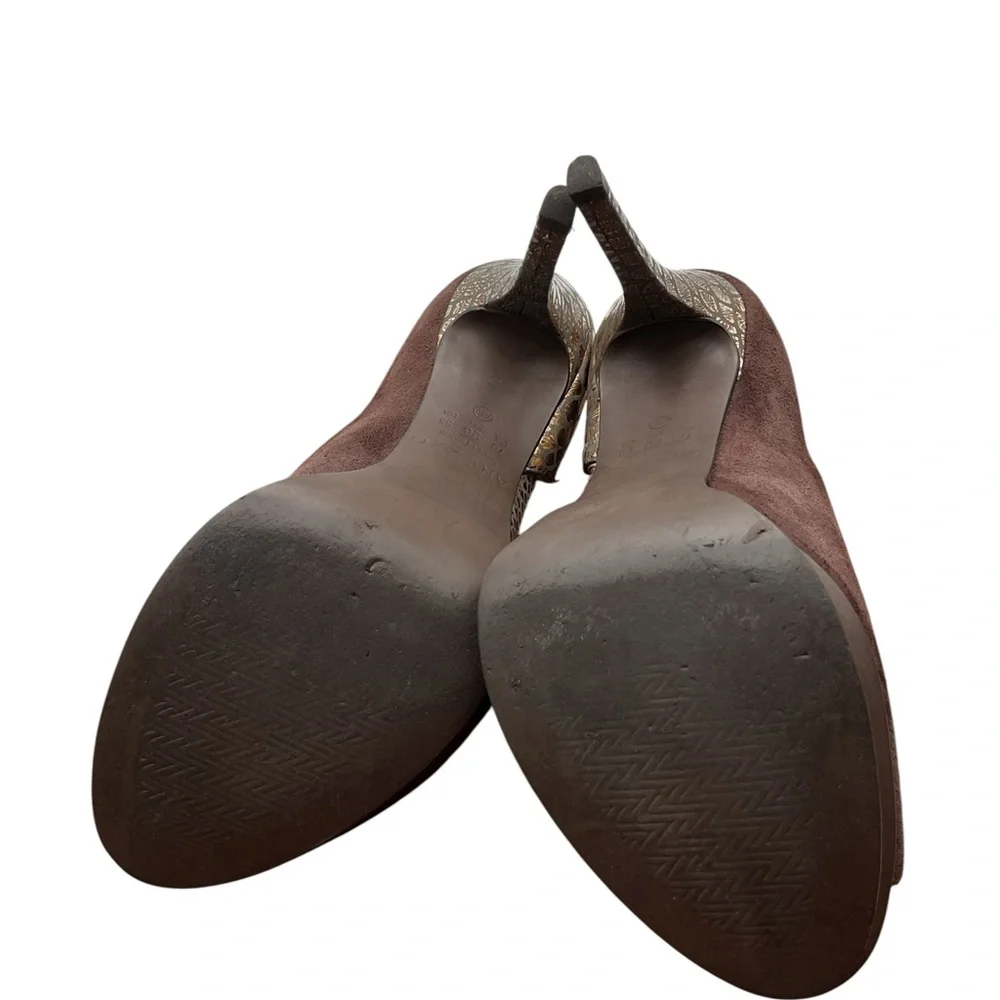 Arezzo Chic Brown‎ Peep Toe Heels Size 7